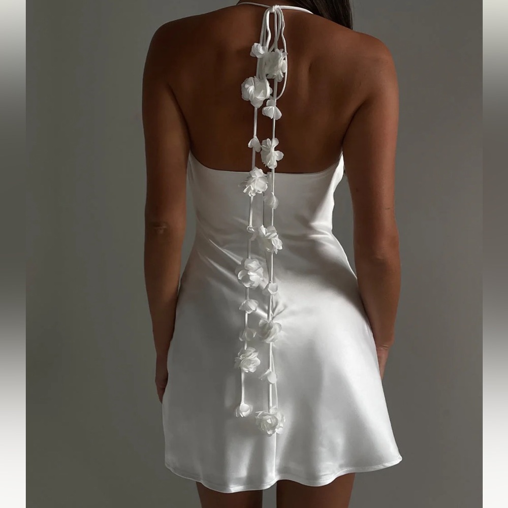 Meshki Otillie Rose Halter Mini Dress